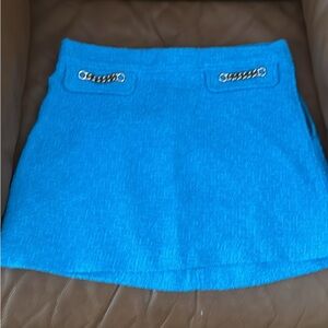 Stylish Blue Skirt with Chain Detail